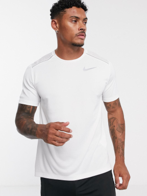 Nike Running Miler T-shirt In White