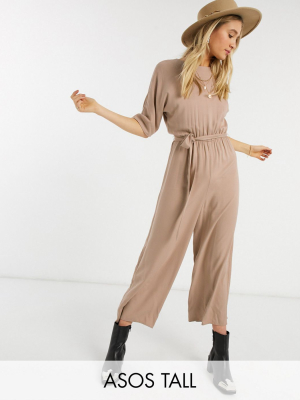 Asos Design Tall Tie Waist Jumpsuit