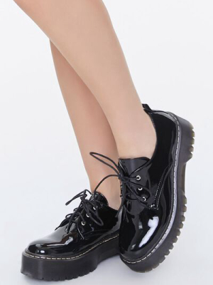 Faux Patent Leather Oxfords