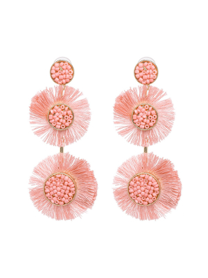 'tamara' Tassel Bead Drop Earrings (7 Colors)