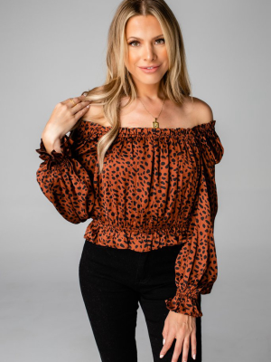 Buddylove Constance Off The Shoulder Top - Cinnamon