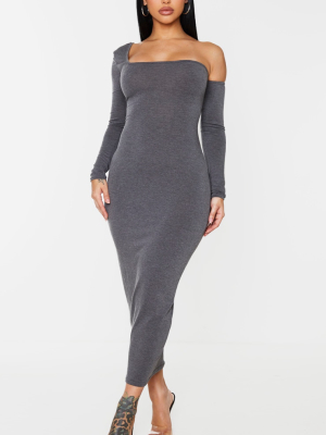 Shape Charcoal Jersey Bardot Maxi Dress