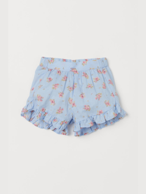 Ruffle-trimmed Cotton Shorts