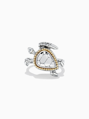 Effy Seaside Sterling Silver And 18k Gold Turtle Ring