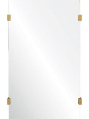 Rectangle Framed Mirror With Burnished Brass