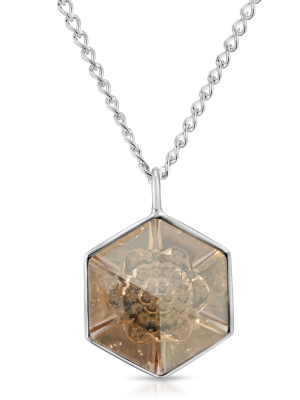 Peach Hexagon Pendant (18 Mm)