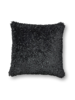 Black Ribbon Shag Pillow