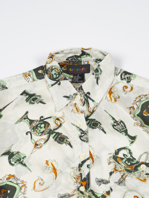 Silk Shirts Short Sleeve Patterned