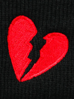 Broken Heart Embroidered Womens Beanie