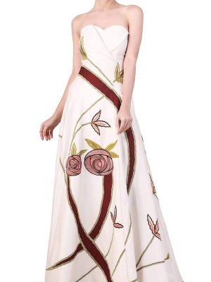 Front-opening Embellished Gown