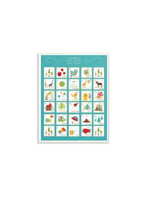 12.5"x0.5"x18.5" Kids' Alphabet Letter Chart Aqua Oversized Wall Plaque Art - Stupell Industries