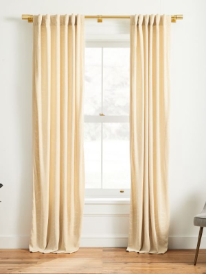 Faux Silk Moire Curtain - Champagne