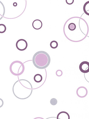Joyful Circles Wallpaper In Purple And White Design By Bd Wall