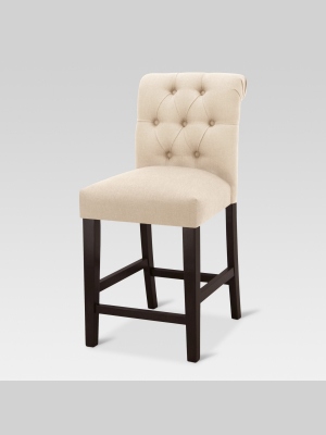 Sterling Tufted Counter Height Barstool Natural Linen - Threshold™