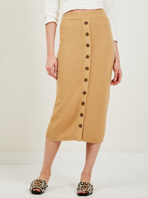 Pique Knit Long Skirt