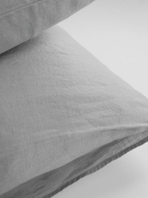 Linen Euro Pillowcase, Cloud Grey