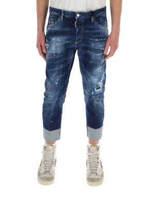 Dsquared2 Distressed Turn-up Hem Jeans