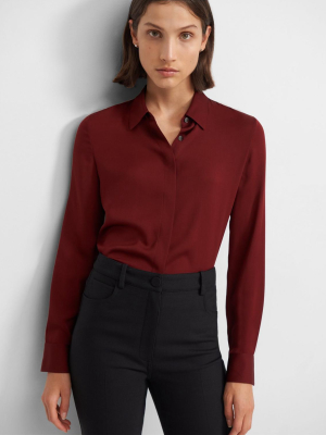 Fitted Shirt In Stretch Silk