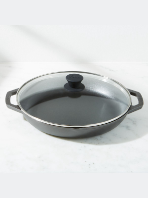 Lodge Chef Collection 12" Seasoned Cast Iron Every Day Pan With Glass Lid