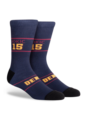 Nba Denver Nuggets Hi-wire Crew Socks - L