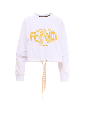 Fendi Fish Eye Lettering Cropped Sweatshirt