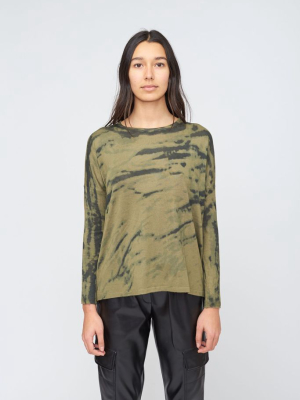 Army Thunder Print Boxy Crew