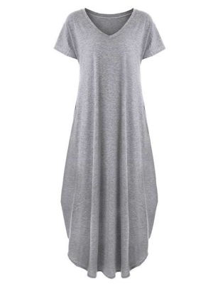 'melissa' V Neck Casual T Shirt Maxi Dress (9 Colors)