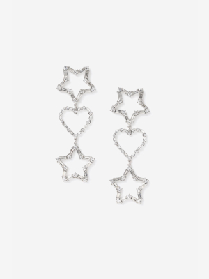 **heart Star Drop Earrings