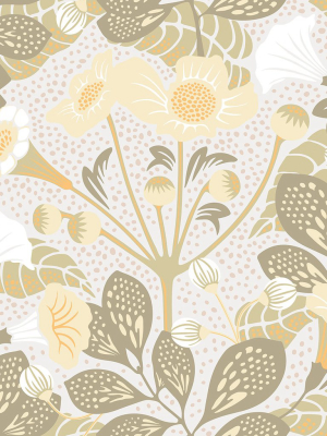 Tropisk Green Floral Wallpaper From The Wonderland Collection By Brewster Home Fashions