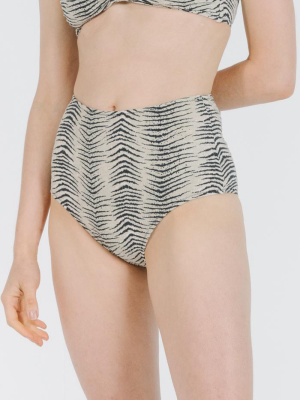Zebra Lounge High Waist Bikini Pant - Thrift White