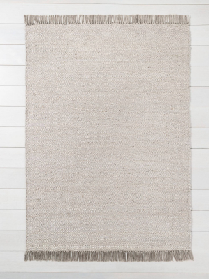 Bleached Jute Rug With Fringe Gray - Hearth & Hand™ With Magnolia