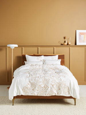 Embroidered Saffron Duvet Cover