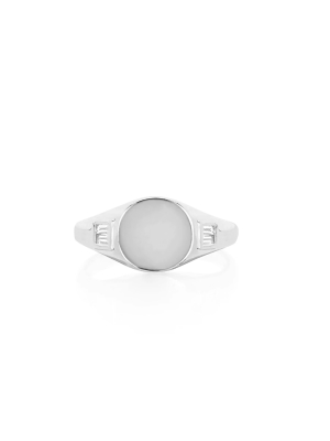 Ef Collection Diamond Baguette Signet Ring