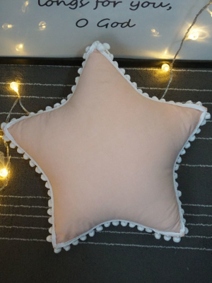 'star' Pom Pom Trim Cushion