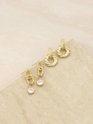 Twisted Minis 18k Gold Plated Earring Set