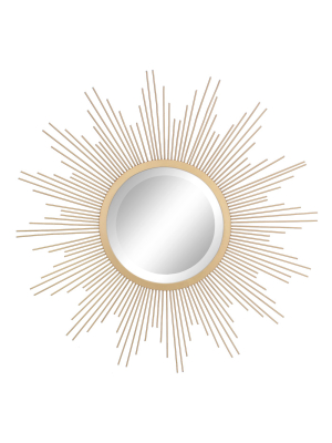 23" Metal Sunburst Wall Mirror Gold - Stonebriar Collection