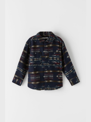 Jacquard Navy Overshirt