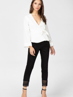 Presley Faux Wrap Blouse- Final Sale