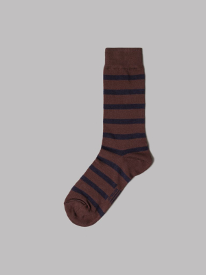 Armor-lux Half Striped Socks (aubergine / Navire)