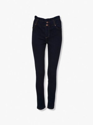 Double-button Skinny Ankle Jeans