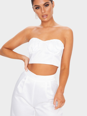 White Satin Cup Detail Bandeau