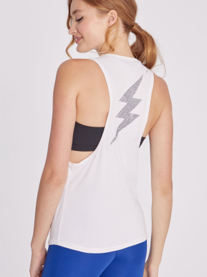 Lightning Muscle Tank | White