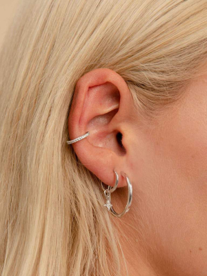 Crystal Ear Cuff In Silver