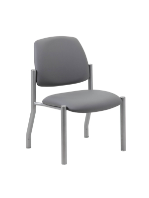 Armless Guest Chair Gray - Boss Office Products