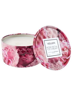 Rose Petal Ice Cream 2-wick 6 Oz Tin Candle