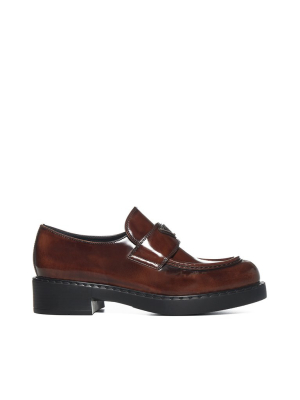 Prada Triangle Logo Penny Loafers