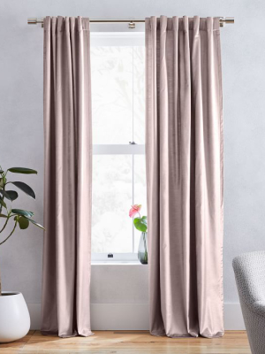 Cotton Luster Velvet Curtain - Dusty Blush