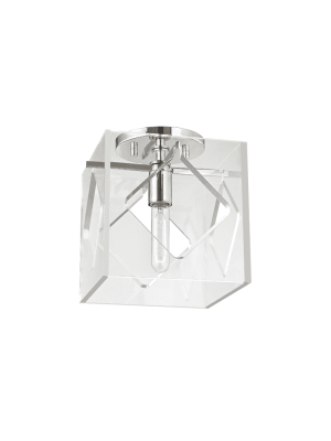 Travis 1 Light Flush Mount Polished Nickel