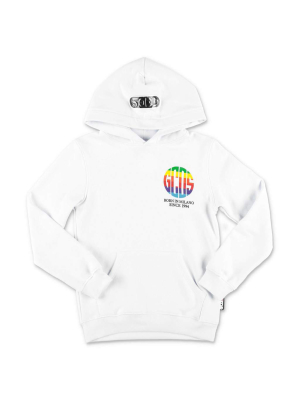 Gcds Kids Rainbow Logo Printed Hoodie