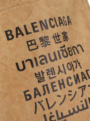 Balenciaga Languages Printed Medium Tote Bag